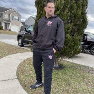 A picture of a man wearing a black hoodie